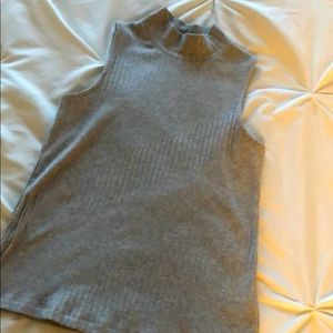 Grey Sleeveless Turtleneck